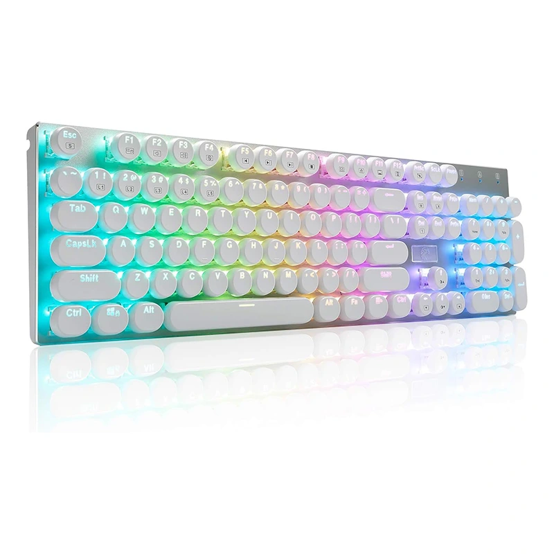104 klawisze Przewodowa mechaniczna klawiatura RGB maszyny do pisania