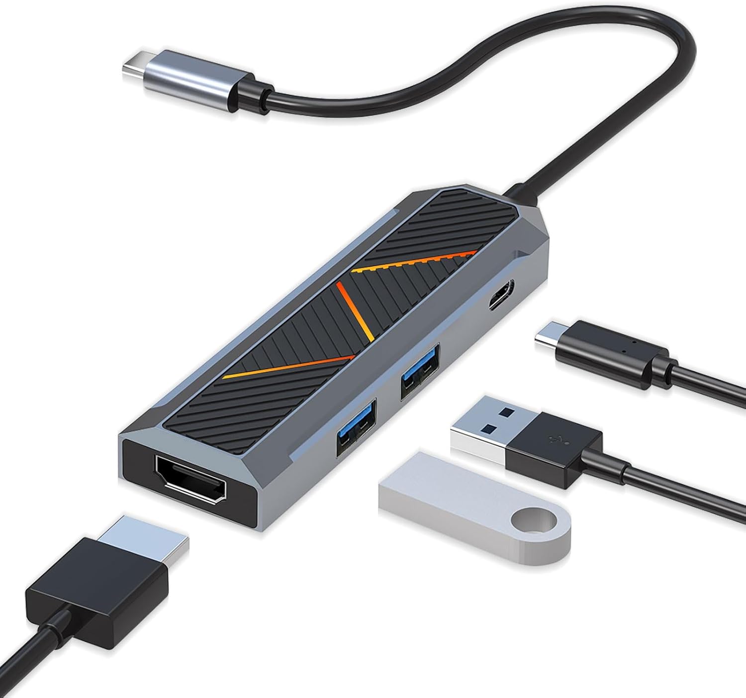 Hub USB-C 4 w 1 z rozdzielaczem HDMI 4K 60 Hz