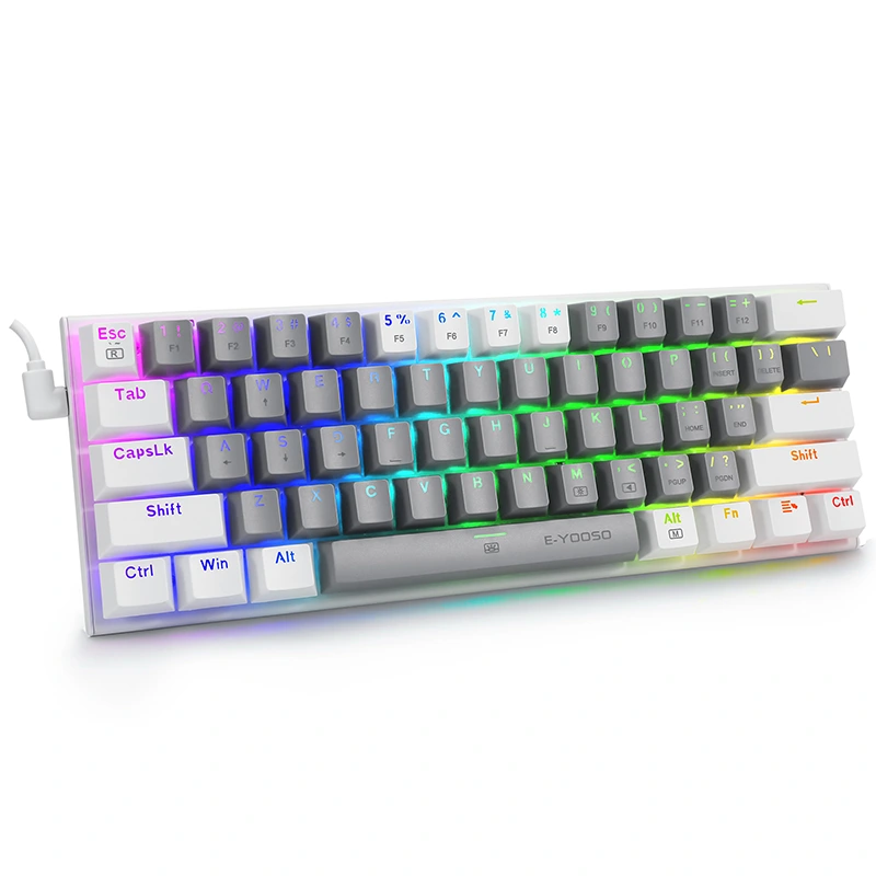 61keys 60% RGB przewodowa klawiatura mechaniczna