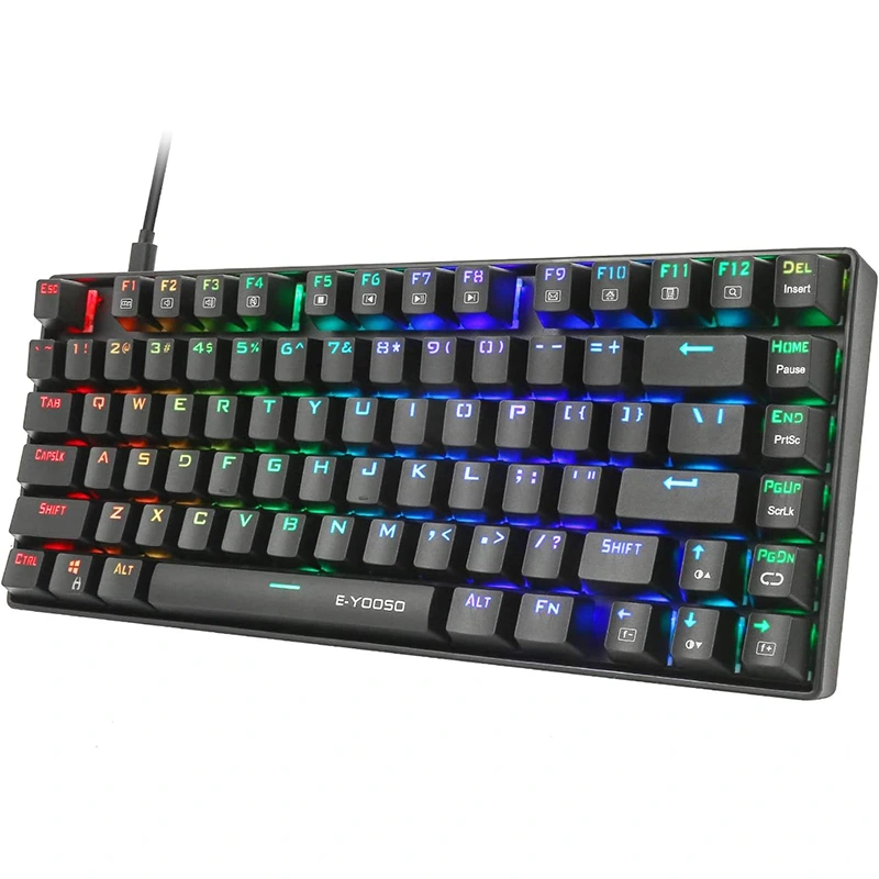Mechaniczna klawiatura do gier z 81 klawiszami RGB, wodoodporna