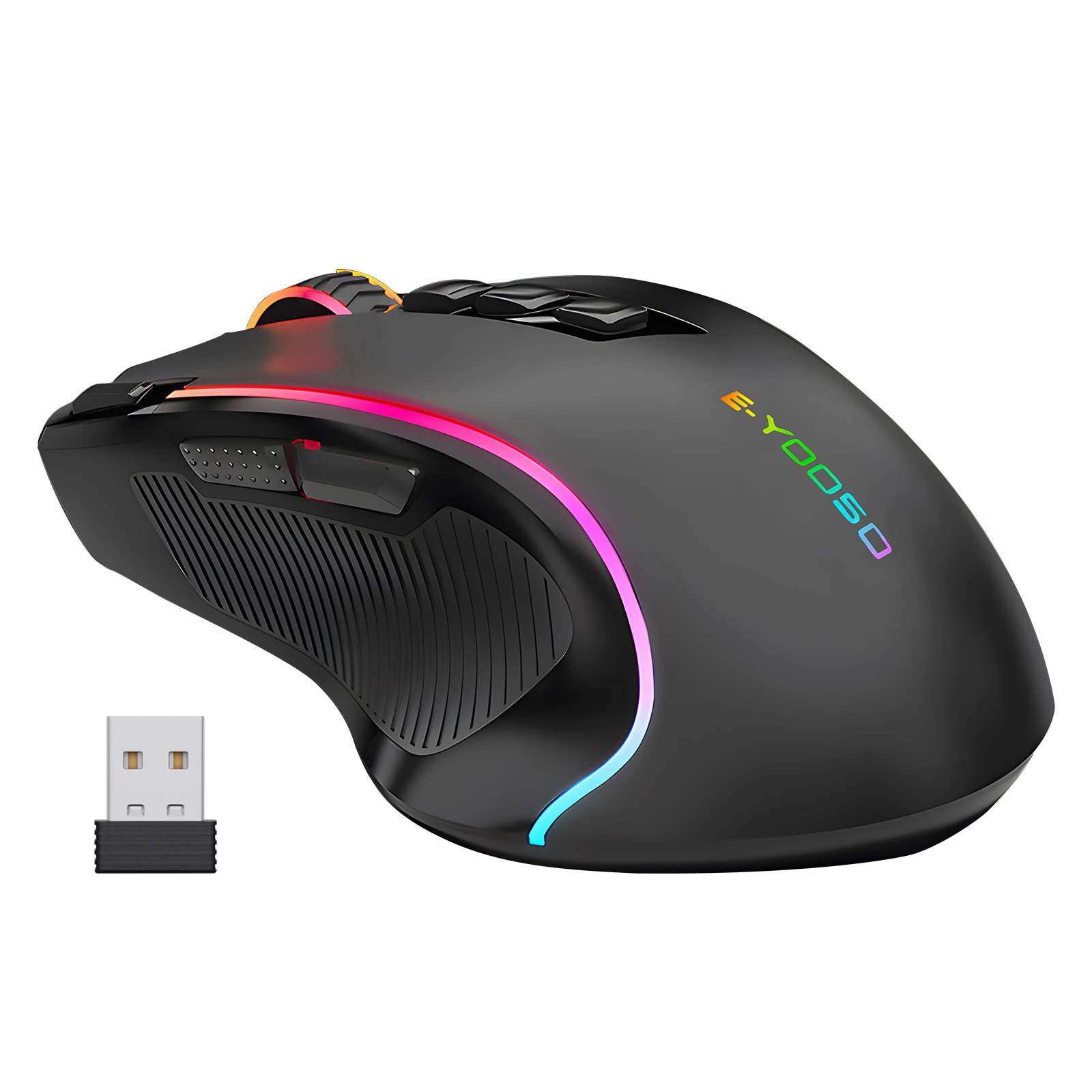 Bezprzewodowe gier myszy RGB 9 programowalne przyciski